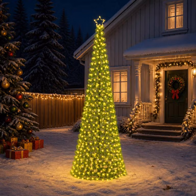 vidaXL Albero di Natale a LED in tinsel con picchetto EKENAS 300 cm