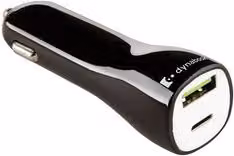 Caricabatterie per accendisigari Dynabook PX2000E 1CHG con doppia porta USB Type-A e USB Type-C da 45W, Bianco e Nero