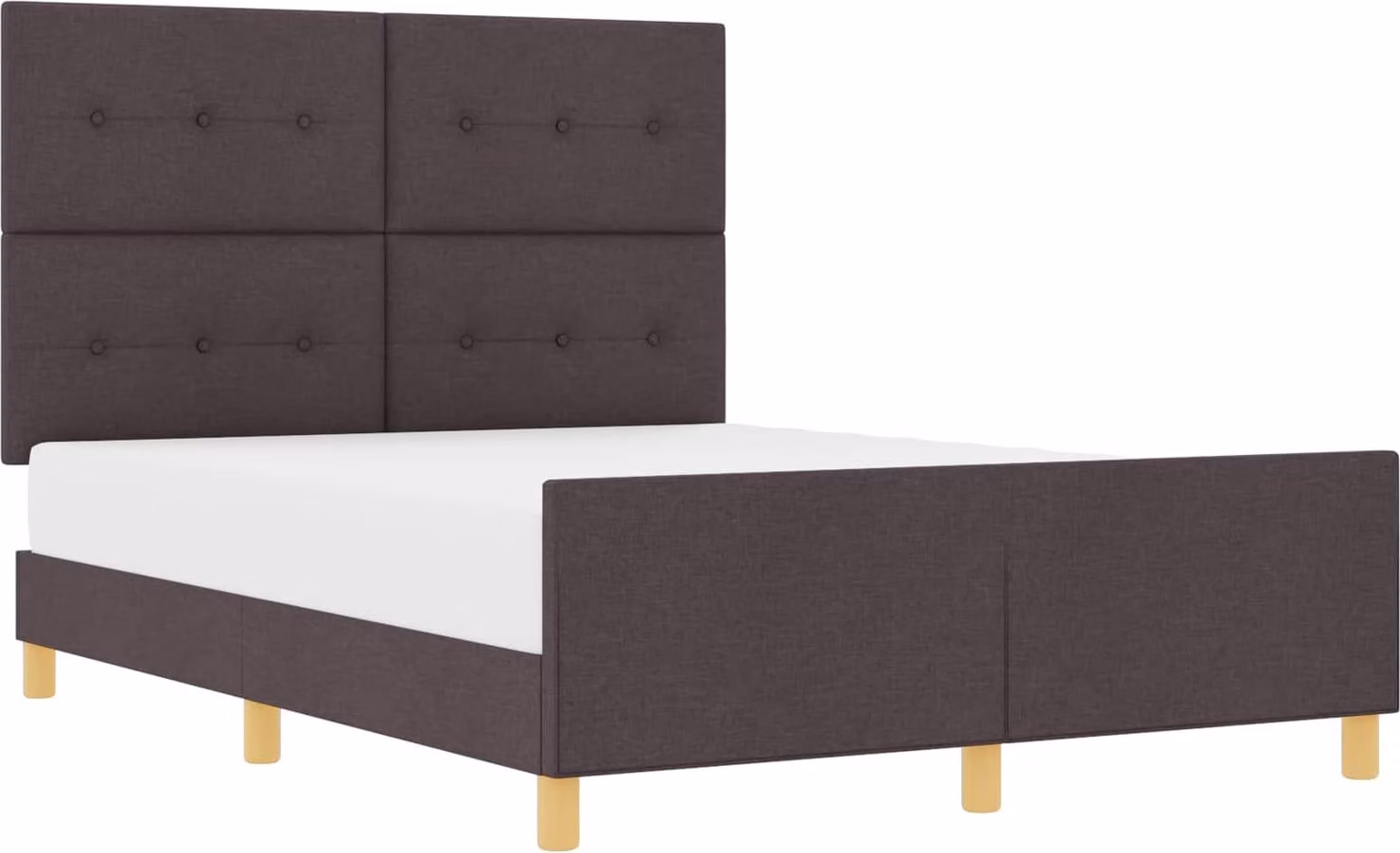 Struttura del letto Marrone scuro 140 x 200 cm Tessuto