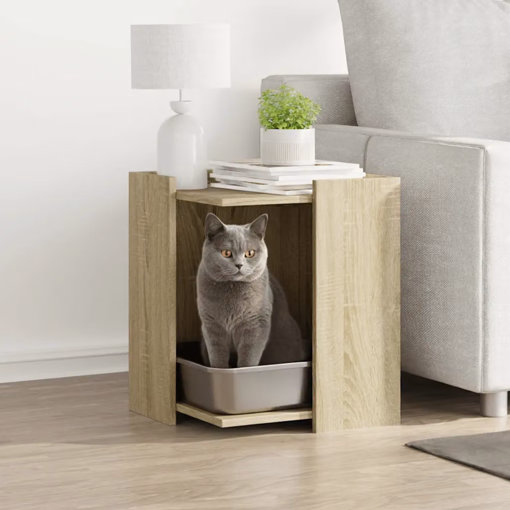 Rifugio per lettiera per gatti vidaXL in legno marrone, L 42 cm x P 42 cm x H 51 cm