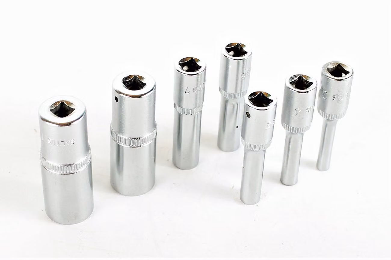 SALTUS Set di chiavi a bussola da 1/4" 3-14 mm a doppio esagono 7 pezzi lunghi
