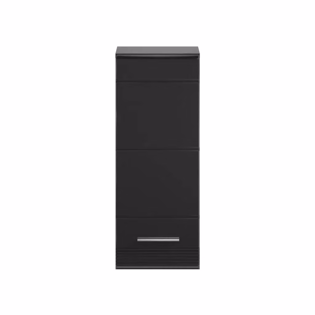 Colonna mezza altezza per bagno moderna in nero lucido KLEANKIN L: 30 cm, P: 18 cm, H: 77 cm – 2