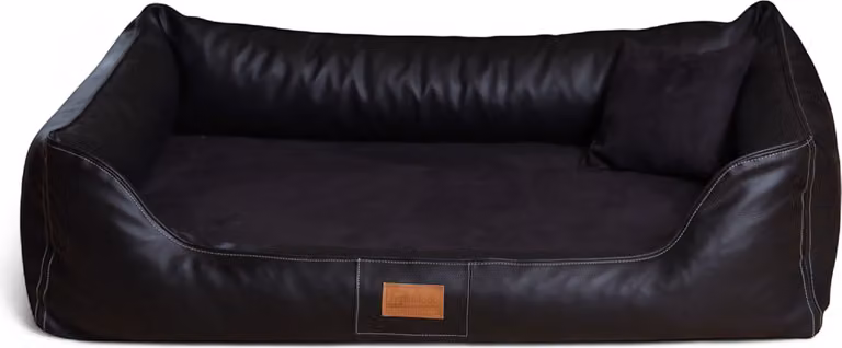tierlando® MADDOX VIP letto ortopedico per cani VISCO velours Pelle finta S - XXL - Dimensioni: 120x85cm | Colore: 03 Nero