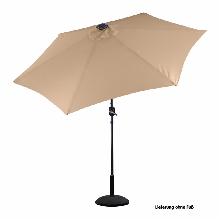 Ombrellone in alluminio Ombrellone da giardino _ 2,7 m Solare/LED 24 luci beige