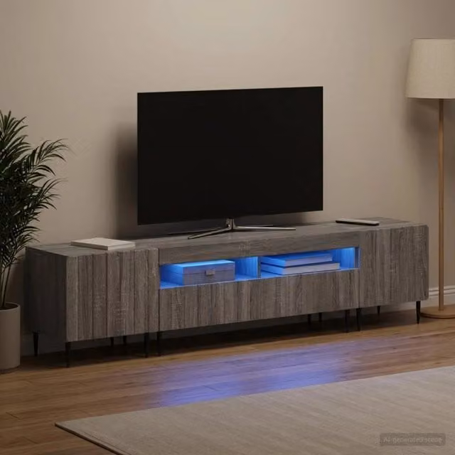 Mobile TV LED a 3 pezzi ZWOLLE Sonoma grigio 3416523