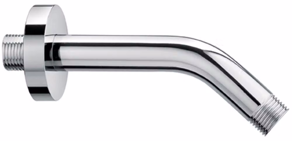 Schläfer 137200 | Braccio Soffione 1/2" Inclinato 45° in ottone cromato, con rosone per montaggio a parete, tubo doccia diam 20.7 mm, L. 135 mm, Attacchi Universali 1/2"G, Braccio Doccia inclinato.