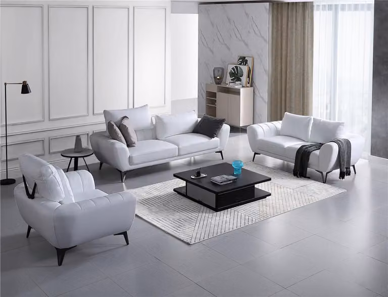 Ledersofa Couch Wohnlandschaft 3+2 Sitzer Garnitur Design Modern Sofa Couchen