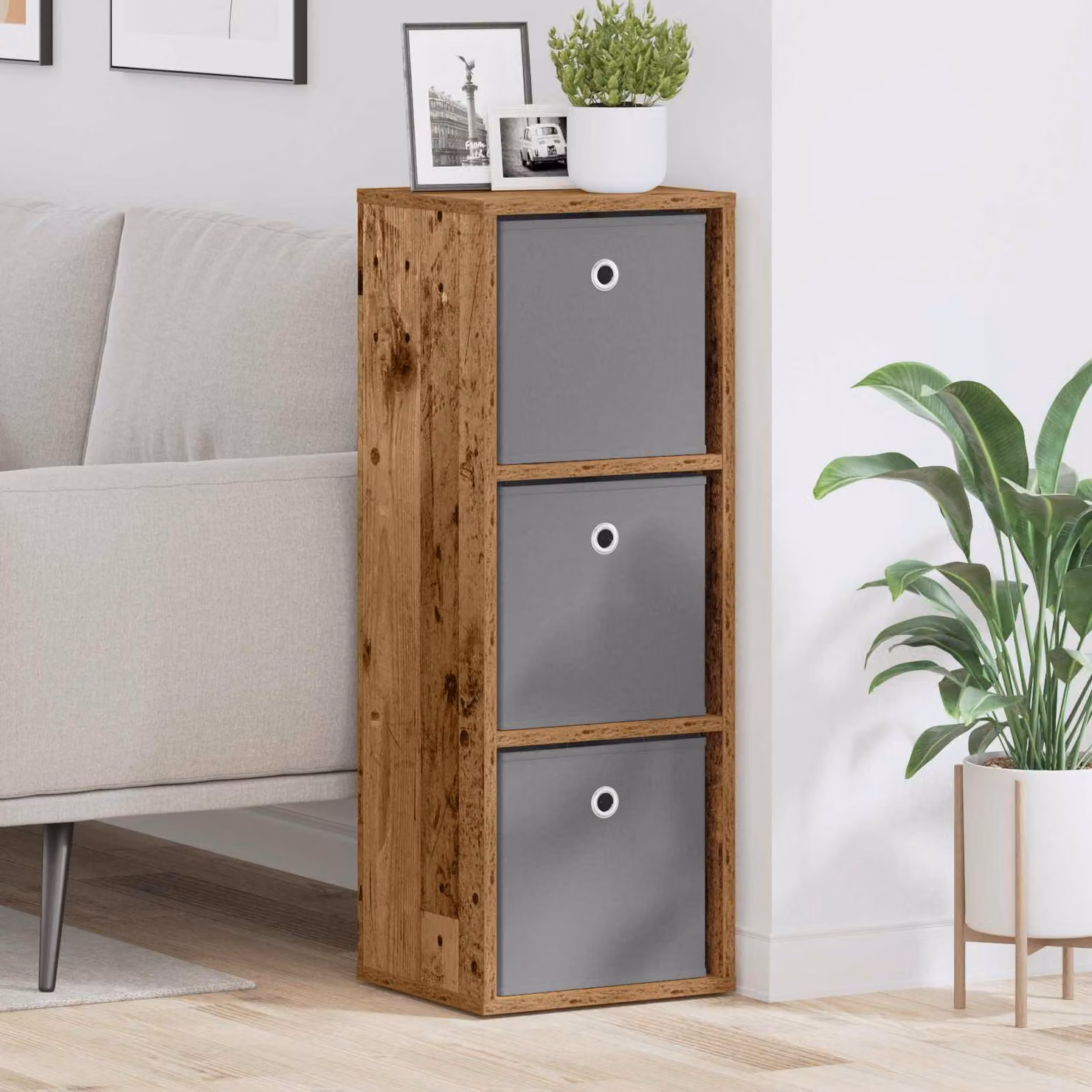 Credenza con cassetto vidaXL in legno marrone stile minimalista L: 30,5 cm, P: 27 cm, H: 84,5 cm