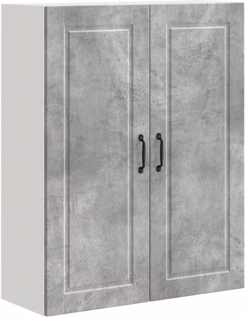 Armadio da cucina moderno con ripiani pratici 80 x 31 x 100 cm in legno multistrato grigio cemento 02_0054487
