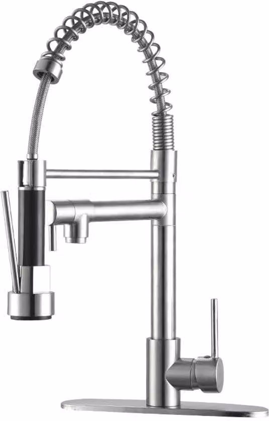 Miscelatore per lavabo in acciaio inox con doccetta - doppia erogazione - adatto per camper e campeggio