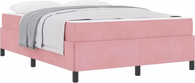Letto matrimoniale | Letto per adulti | Struttura del letto con materasso Rosa 140 x 190 cm Tessuto