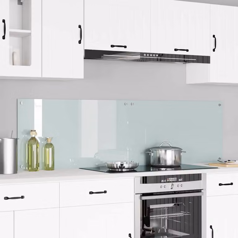 Set di 2 schienali da cucina vidaXL in vetro temperato bianco, L: 90 cm, H: 50 cm