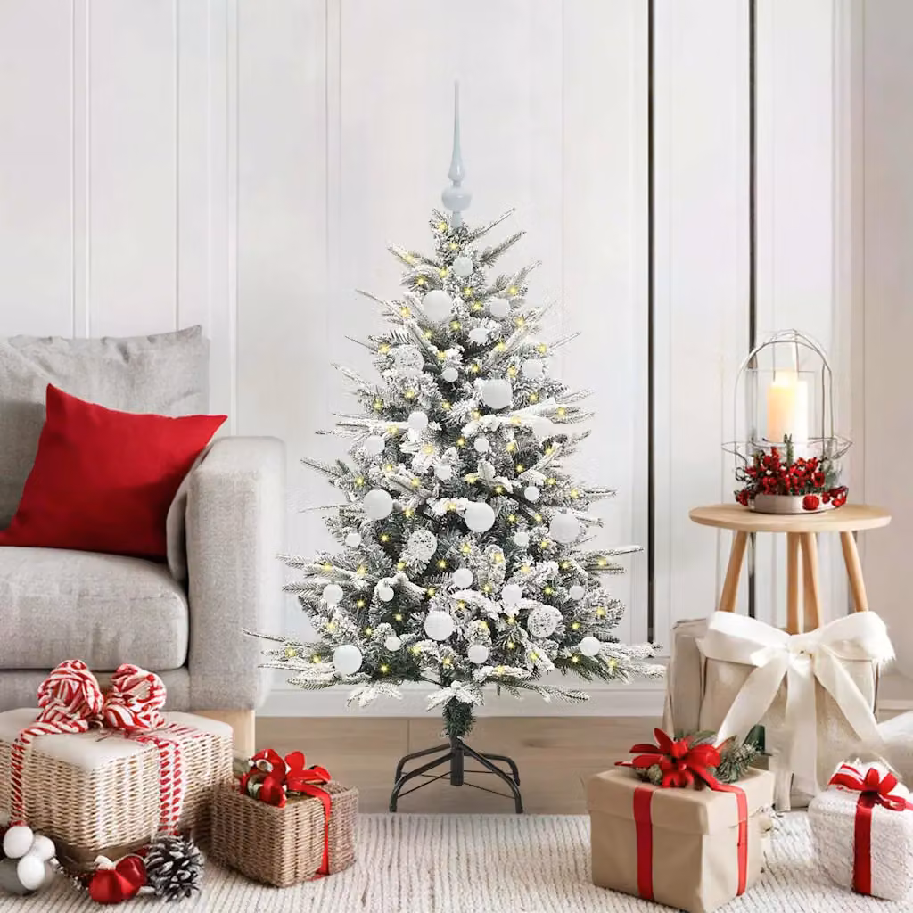 vidaXL Albero di Natale Artificiale Pre-illuminato con Set di Palline