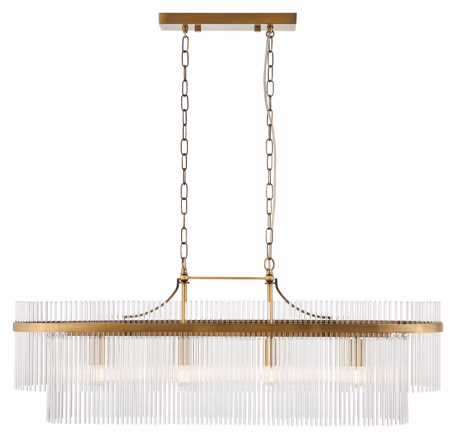 Lampada a sospensione MARIETTA in ottone anticato, 4xE14x15W, vetro, dimensioni: 193x100x20 cm, IP20, Endon