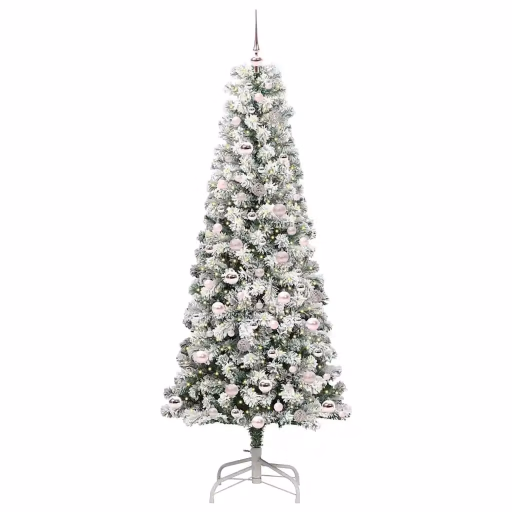 Albero di Natale artificiale vidaXL verde e bianco con rami pieghevoli, Altezza: 210 cm – 2