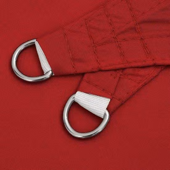 Telo ombreggiante triangolare - Tenda da sole 5 x 6 x 6 m - Tessuto Oxford impermeabile - Resistente ai raggi UV - Rosso
