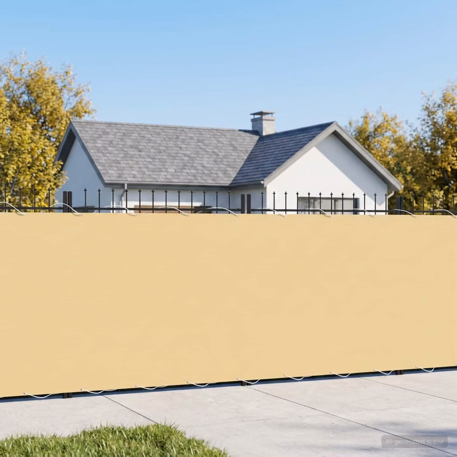 Schermo di privacy per balcone vidaXL in poliestere beige, H: 180 cm, L: 25 m