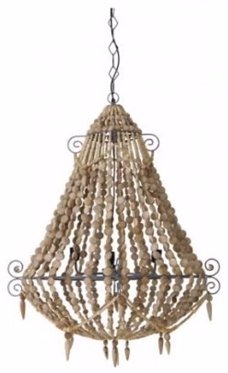Lampada a sospensione e a soffitto Casa Padrino, design industriale, colore marrone - Diametro 81 cm, altezza 102 cm - Lampada da soffitto robusta per ambienti abitativi