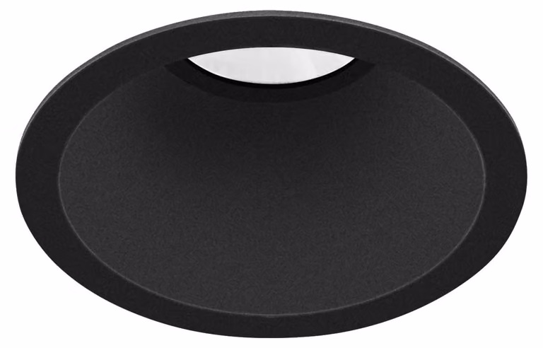 LedsC4 Downlight LED ad alto comfort visivo per interni, 1467 lumen, 2700K, finitura nera trasparente, materiale resistente in policarbonato e alluminio