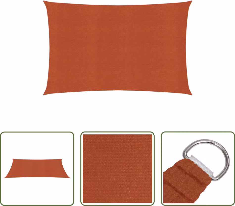 Tenda da sole The Living Store 160 g/m² rosso terracotta 2x3,5 m HDPE