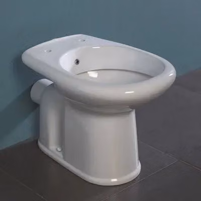 Bidet combinato INBAGNO in ceramica bianca con scarico a parete, Altezza: 40 cm