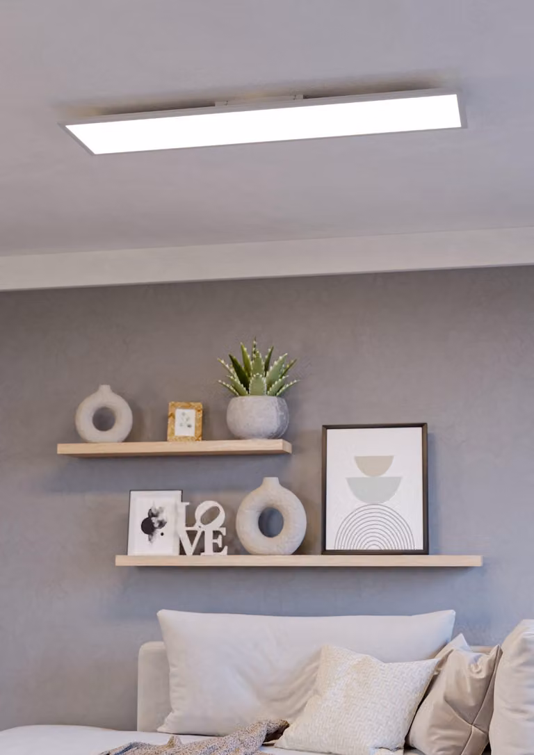 EGLO connect.z Pannello LED per casa intelligente Moradillo-Z, 120 x 30 cm, plafoniera ZigBee, Matter, controllo tramite app e vocale con Alexa, RGB, dimmerabile, lampada da soffitto