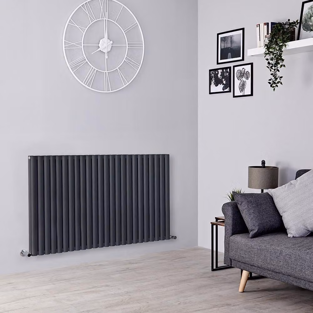 Radiatore Orizzontale Design Antracite 800x1416mm - Pannello Doppio - Alta Resa - Design Moderno - Revive