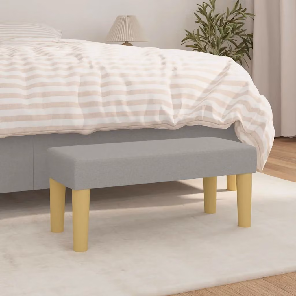 Panca moderna vidaXL in tessuto grigio con struttura in legno, L 70 x P 30 x H 30 cm