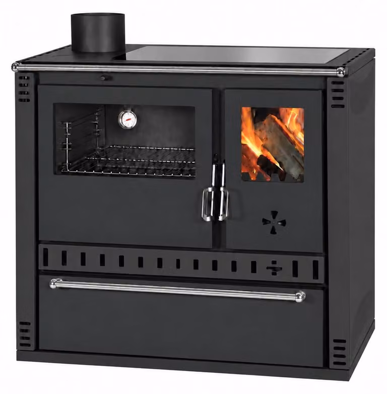 Cucina a legna PRITY GTD FS G DR 10,9 kW, Nero, forno sinistro