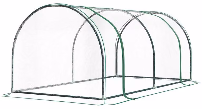 Serra in plastica per giardino e balcone | Colore: Trasparente/Verde | Dimensioni: 100x200x80 cm