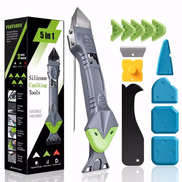 Set di strumenti multifunzione 5-in-1: per rimuovere e applicare sigillanti in silicone