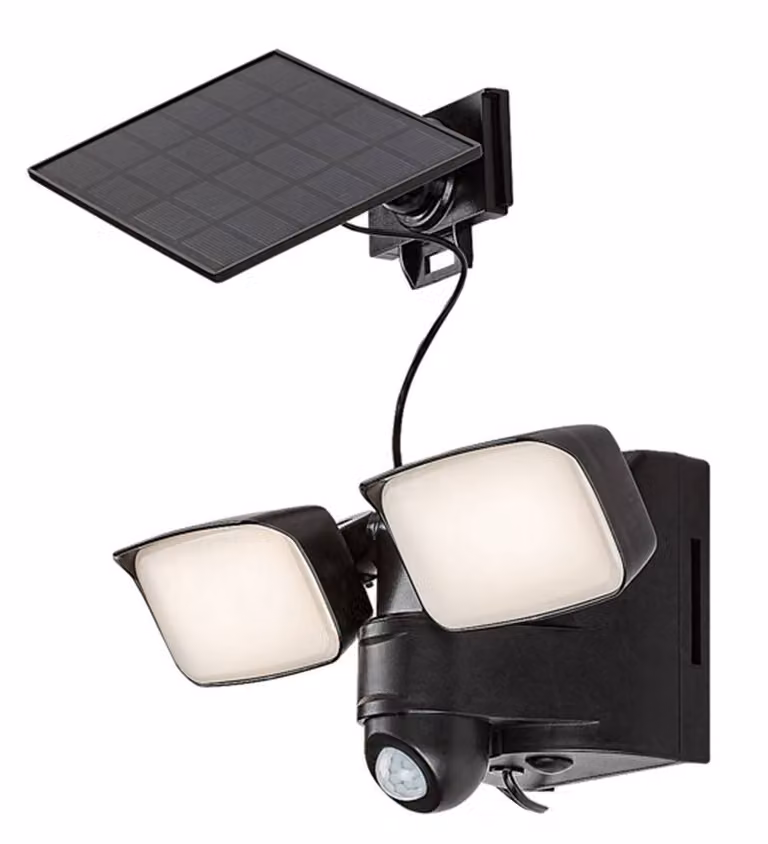 Luce solare LESZNO LED 10W 4000K IP54 plastica nero bianco L:28cm con sensore di movimento PIR, sensore di luce