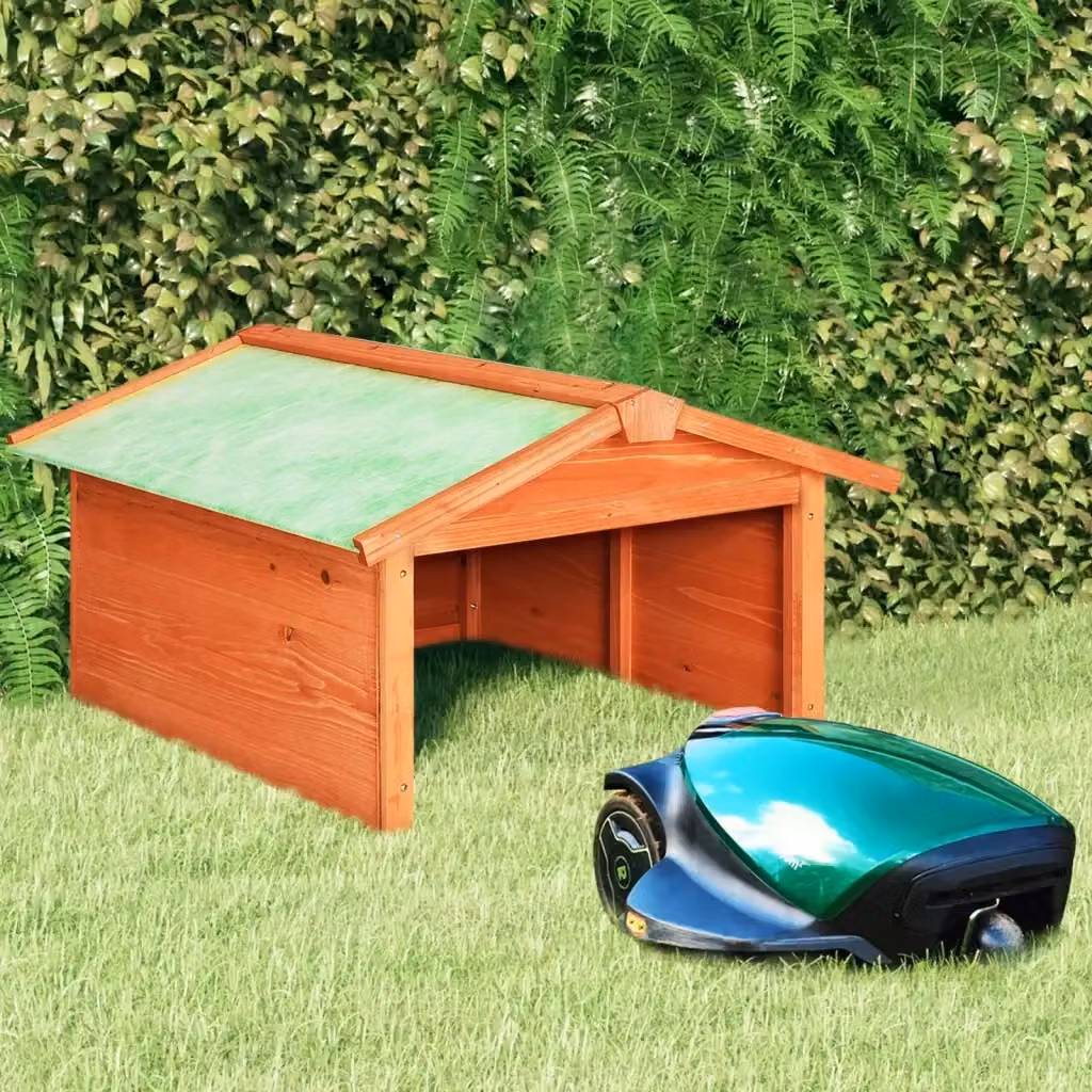 Casetta per Tosaerba Robotizzato in Legno di Abete Massello Marrone L/P/H: 72 x 87 x 50 cm DESIGN IN CFW9632815 – 2