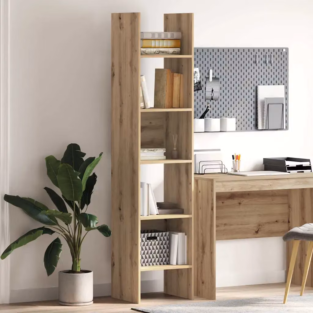 vidaXL Armadio per Libri Moderno a 5 Livelli in Legno e MDF, Colore Marrone, L 40 cm x P 35 cm x H 180 cm