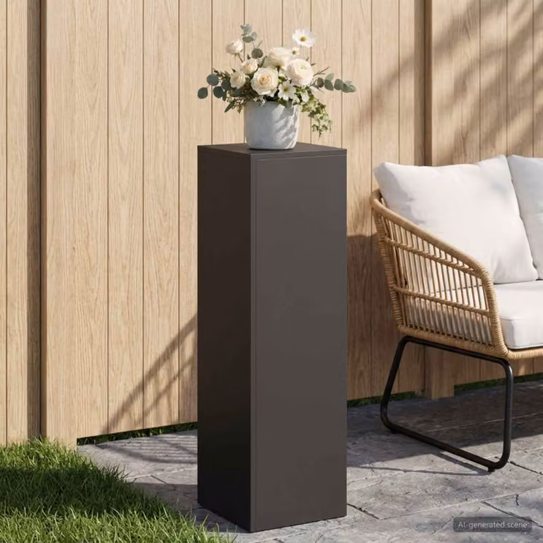 Supporto per piante vidaXL in metallo nero opaco per giardino, balcone o terrazzo, L/P/H: 30 x 30 x 100 cm