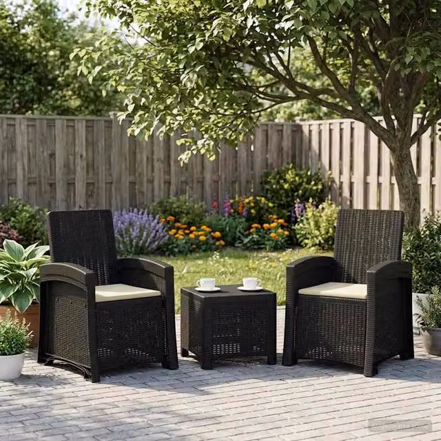 Sedia da giardino reclinabile effetto rattan 2 pz PP 8012016