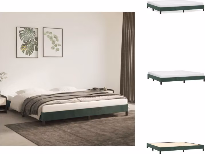 vidaXL Struttura letto verde scuro 200x200 cm in velluto - Letti e strutture letto
