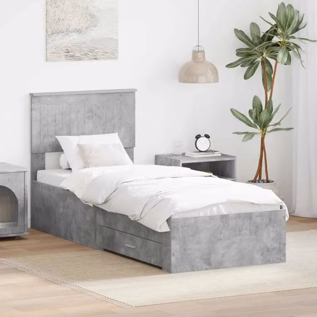 Struttura del letto-Giroletto Grigio Certo e Argento 70 x 190 cm 871691
