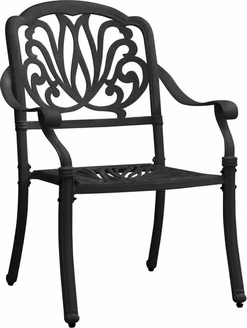 Sedie da Giardino 2 pz in Alluminio Pressofuso Nero 315568