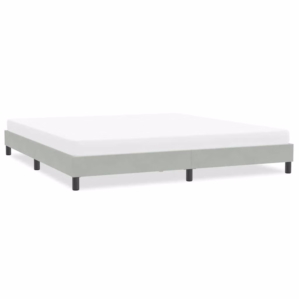 vidaXL Giroletto in Velluto Grigio Chiaro senza Materasso L: 203 cm, P: 213 cm