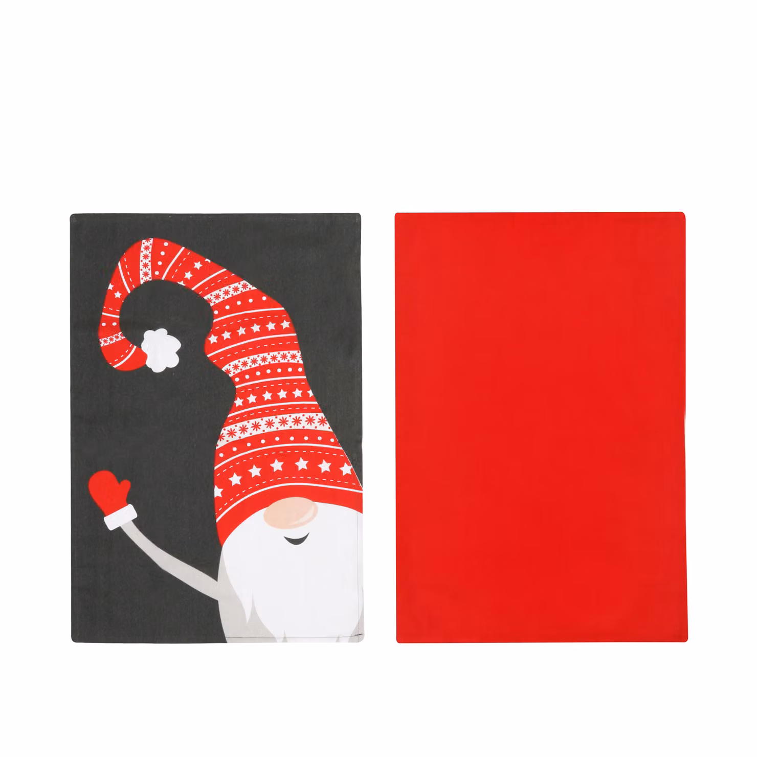 Set di 2 strofinacci a tema gnomi di Natale KASANOVA, colori grigio scuro e rosso – 2