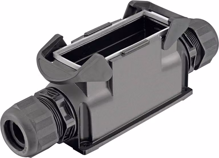 "Han ECO Mod. 24 Custodia di base con pressacavo, uscita cavo laterale 2xM40, con 2 traverse"