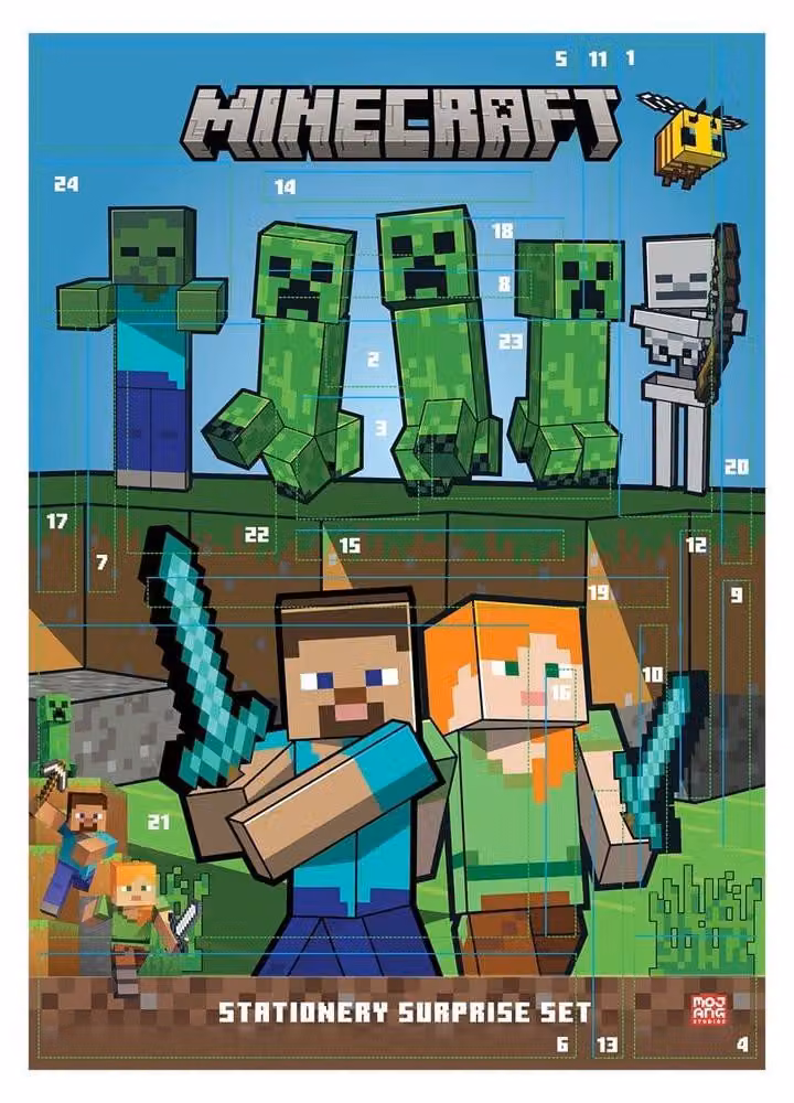 Calendario dell'Avvento Minecraft (2027) - Set da esposizione (12 pezzi)