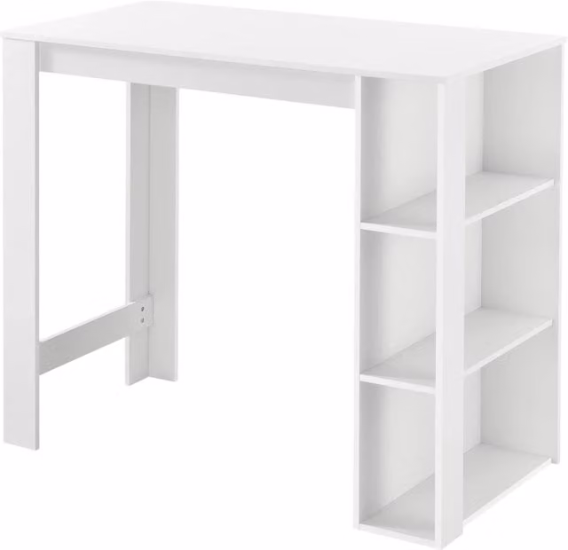 Tavolo da bar design en.casa con 3 ripiani in MDF bianco L 110 x P 50 x H 103 cm