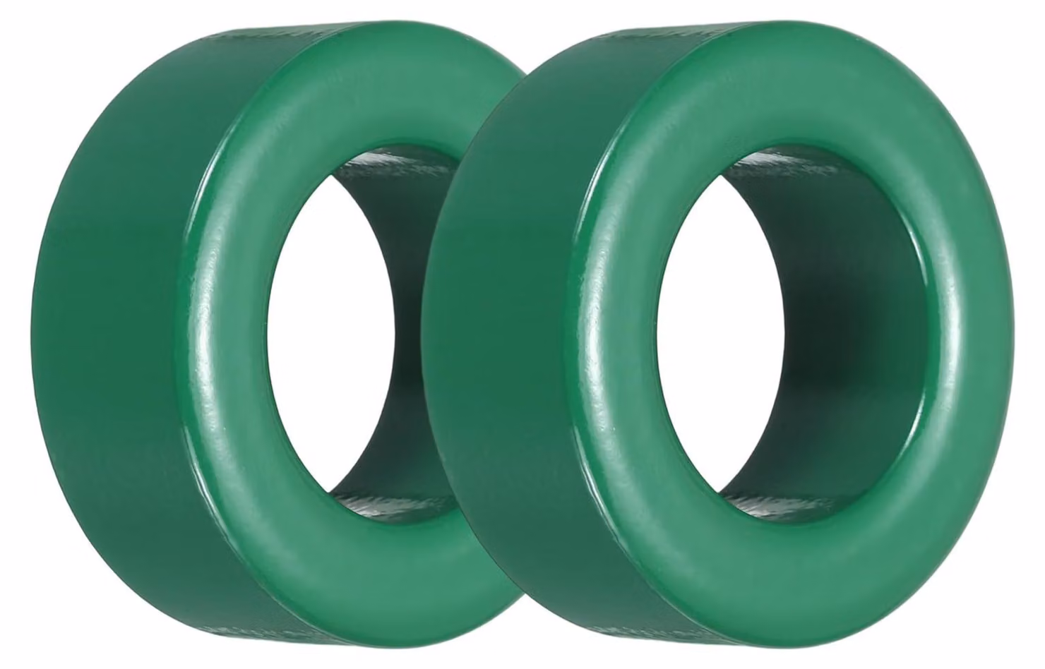 Nucleo toroidale in ferrite, diametro interno di 38 mm, composto da manganese e zinco, colore verde, confezione da 2 pezzi