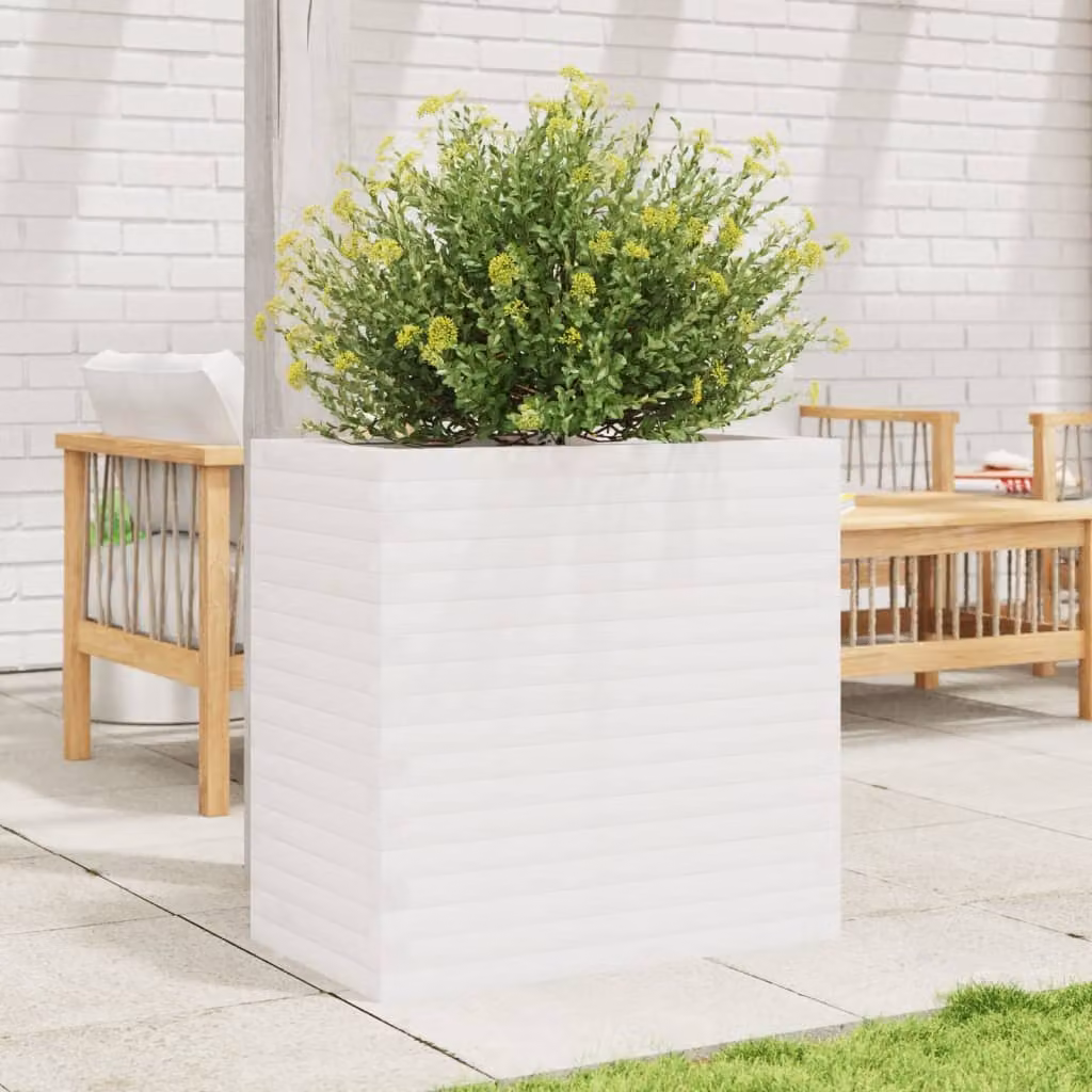 Fioriera da giardino vidaXL in legno di pino bianco L: 70 cm, P: 40 cm, H: 68,5 cm