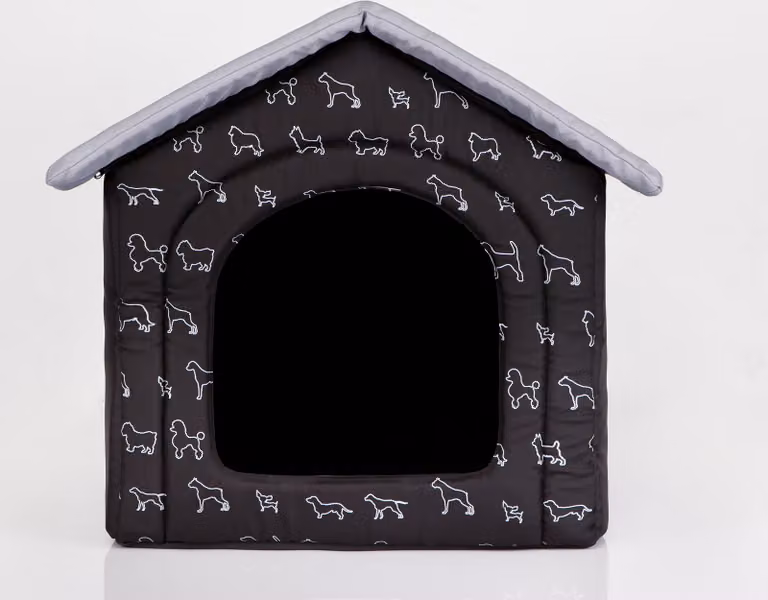 Cuscino per cani Cuccia per cani Letto per animali domestici Letto per gatti - Standard - 38 x 38 x 32 cm [Taglia: R1] - Nero con cani