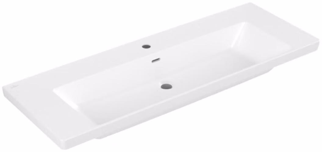 Villeroy & Boch Subway 3.0 lavabo à poser, 1 trou pour robinet, avec trop-plein, non rectifié, 1300x475mm, 4A70D5RW, 4A70D5RW