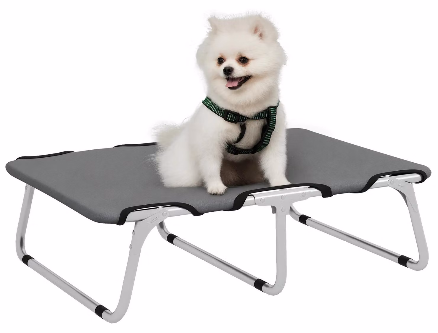 Letto rialzato per cani - Letto per cani da esterno - Materiale: nylon - Adatto per cani di piccola taglia - Colore: grigio