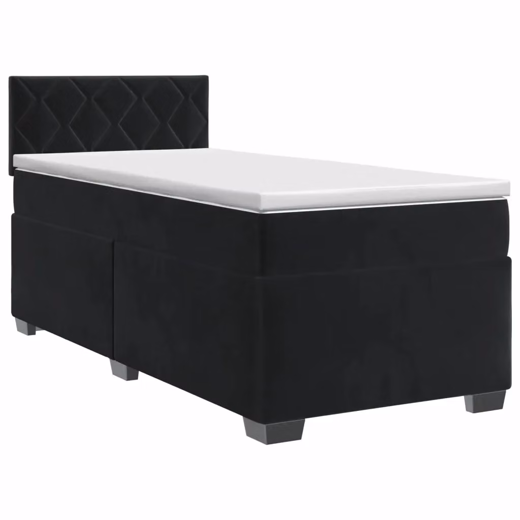 Letto box spring con materasso vidaXL in velluto nero L/P: 90 x 200 cm – 2